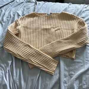 Princess Polly NWT Tan Ribbed Crew Neck Sweater